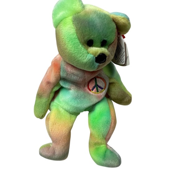 Peace Bear Ty Beanie Baby 1996 Collectible Plush Stuffed Animal Toy - Picture 1 of 8